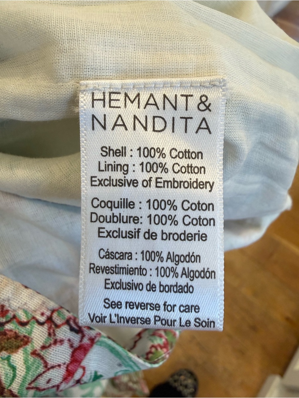 NWT Hemant & Nandita 100% Cotton Mini Dress - Picture 7 of 8